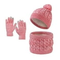 thumbnail image 2 of Toddler Boys Girls Winter Hat, Scarf & Glove Sets Size 1-6 Thermal Warm Fleece Lined Winter Pom-Pom Beanies Hats Neck Gaiters Scarves and Gloves, 2 of 5
