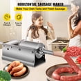 thumbnail image 2 of VEVOR 3L/7Lbs Commercial Horizontal Sausage Stuffer Maker Manual Sausage Filler with 4 Filling Nozzles Stainless Steel Sausage Stuffing Machine for Commercial & Home Use, 2 of 9