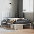 thumbnail image 1 of vidaXL Metal Bed Frame with Headboard White 100x190 cm, 1 of 5