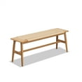 thumbnail image 5 of Dining Bench with Woven Design, Natural Oak Wood Shoe Bench Bed Bench Entryway Chair with Solid Grain, Wooden Shoe Rack Small Desk for Dining Room Bedroom Bathroom, 31.50''L*11.82''W*15.98''H, Brown, 5 of 7