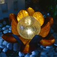 thumbnail image 3 of Lámpara solar de la noche de la flor de Lotus, decoración de la boda del Cobre plateado Zulema Luz de exterior Lotus, 3 of 8