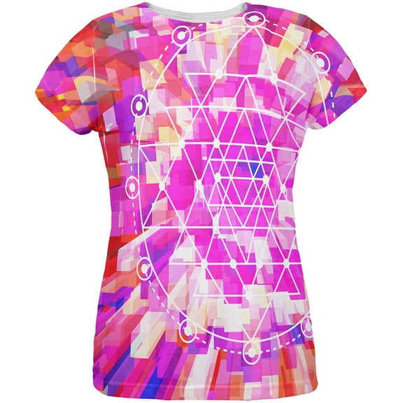 Sri Yantra Sacred Geometry All Over Womens T Shirt Multi SM