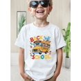 thumbnail image 1 of Youngsters' Joyful School Day Graphic T-Shirt - Breathable, Machine Washable Summer Casual Tee With Colorful School Bus Print, Ideal Gift For Boys And Girls, Perfect For Back-To-School, 1 of 6
