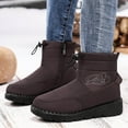 thumbnail image 2 of Waterproof Winter Snow Boots for Women with Fleece Lined Side Zipper Non Slip Mid Calf Walking Ankle Booties, 2 of 5