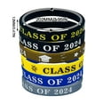 UHGEAX 6Pcs Graduation Silicone Bracelets Wristbands Wrist Bands Class