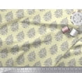 thumbnail image 2 of Soimoi Polyester Crepe Fabric Leaves,Floral & Paisley Block Printed Fabric 1 Yard 42 Inch Wide, 2 of 3