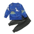 thumbnail image 2 of Toddler Baby Boys Casual Cartoon Dinosaur Outfits Long Sleeve T-Shirt Top + Long Pant Sets, 2 of 7