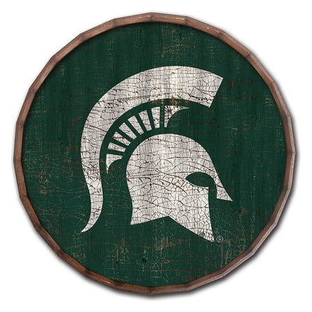 Michigan State Spartans 24" Cracked Color Barrel Top Sign