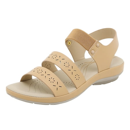 

CBGELRT Sandles Dressy Sandals for Women Flat Women Summer Solid Color Elastic Band Casual Open Toe Wedges Comfortable Beach Shoes Sandals Sandals With Arch Support