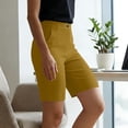 thumbnail image 3 of Pounoo Womens Tailored Bermuda Shorts High Waist With Front Pleat Detail Modern Minimalist Style Breathable Fabric Comfortable Office Shorts Gift, 3 of 9