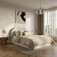 thumbnail image 2 of Placida Decor Luna Lit Plateforme Grand avec Rangement Relevable, Rembourrage en Bouclé Crème, Tête de Lit Courbée, Cadre en Métal et Base à Lattes, 2 of 10