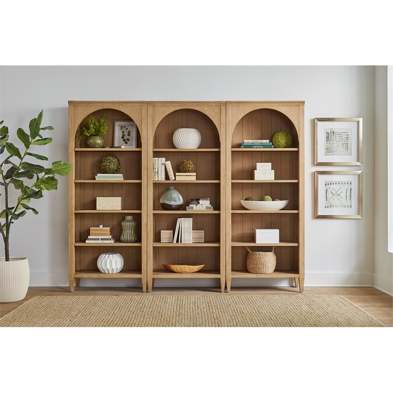 Modern Wood Open Bookcase Wall Office Storage Bookcase Light Brown