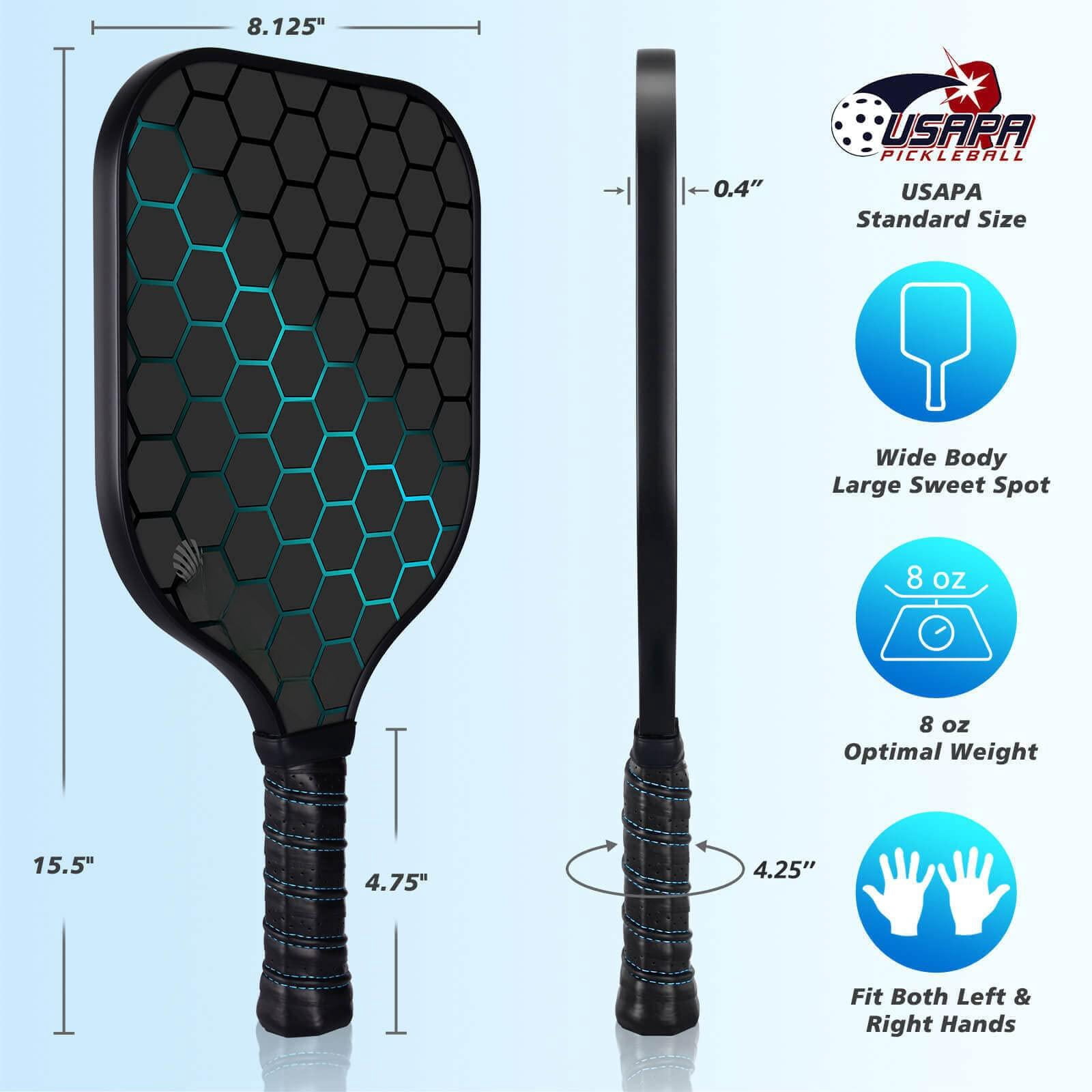 Pickleball Paddles Set Of 4 Or 2  Usapa Approved Fiberglass Rackets With Outdoor Indoor Balls Bag Overgrip Lightweight For Family Professional Equipment Beginners Intermediate