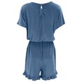 thumbnail image 5 of cfhntfmh Womens Summer Jumpsuit 2024 Casual Short Sleeve off Shoulder Ruffled Shorts Rompers with Pockets, 5 of 7