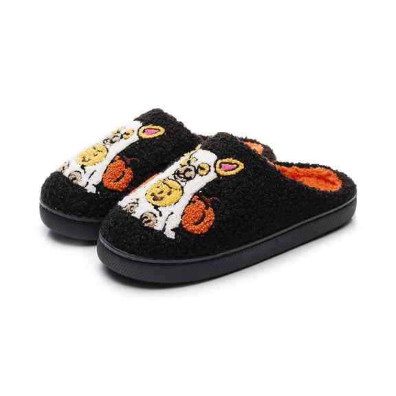 CHUMUD Halloween Slippers for Women Memory Foam Cozy Plush Slippers Indoor Hous Slippers