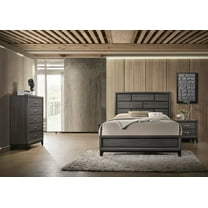 Contemporary 3pc Queen Size Bedroom Set Bed Chest Nightstand Gray Finish Wooden Furniture
