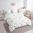 thumbnail image 3 of Homewish Kawaii Daisy 7pcs Bedding Comforter Set,Cute Cartoon Flower Queen Bedding Sets,Green White Queen Sheet Sets For Girl Teens,Ultra Soft Home Decor Reversible, 3 of 8