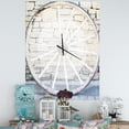 thumbnail image 2 of Designart 'Old Vintage Broken Wood Wheel Farmhouse Rectangular Wall Clock, 2 of 4