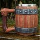 thumbnail image 5 of Mug Coffee Cup Tea Cup, Imitation Wooden Barrel with Leather Handle, 5 of 5