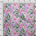 thumbnail image 2 of oneOone Cotton Silk Rose Pink Fabric Flower Watercolor Sewing Material Print Fabric By The Yard 42 Inch Wide, 2 of 4