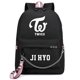 thumbnail image 3 of Mochila con estampado de la banda coreana TWICE, mochila de lona para mujer, mochila femenina con carga USB para ordenador portátil, mochila para mujer, 3 of 5