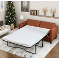 thumbnail image 6 of MUZZ Full Size Pull Out Sofa Bed, Convertible 2-in-1 Sleeper Sofa Couch with Foldable Mattress,Leather Loveseat Sleeper Sofa for Living Room/Apartment(Cognac Tan), 6 of 7