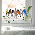 thumbnail image 4 of Multi-colored birds on single line high dyed acrylic sun catcher window panel, bird series decorations, 4 of 5