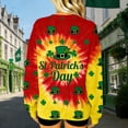 thumbnail image 4 of Crew Cuello Sudadera Día de San Patricio Impreso Manga Larga Suéter sin Capucha Shamrock Gráfico Suave Vacaciones Casual Top, 4 of 8