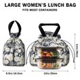 thumbnail image 5 of Pioneer Flower Floral Print Pattern Drawstring Lunch Bag Women - Drawstring Lunch Bag Insulated for Work Office - Stain-Resistant Large Lunchbags for Women with Multi-Pockets, 5 of 6