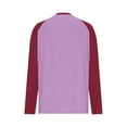 thumbnail image 4 of Lenpel Women's T Shirts Fall Fashion Long Sleeve Crew Neck Color Block Tunic Tops Soft Casual Blouses Loose Basic Tees(Purple,Large), 4 of 5