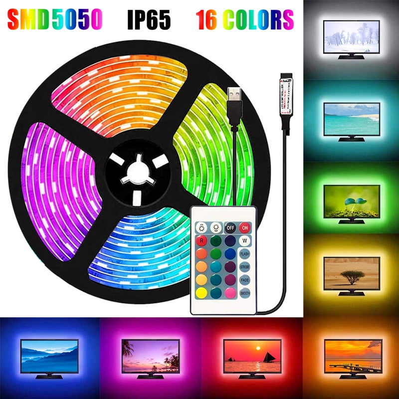 Details about   Led Strip Lights 16.4ft RGB Led Room 5050 Tape  Home Party Decor Color Changing 