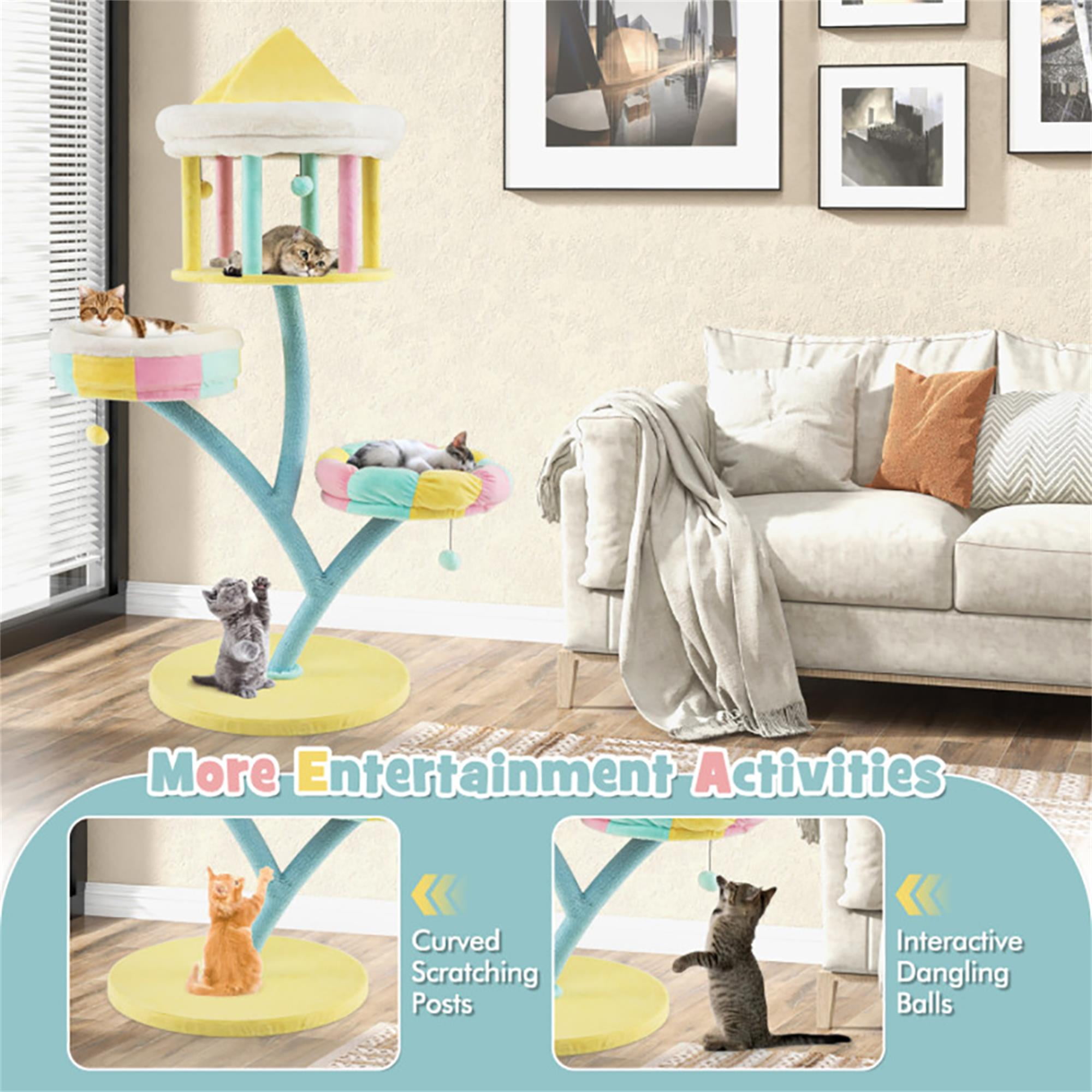 Kadyn 57" Modern Cat Tree Tower for Indoor Cats with Perch, Cat Condo, Cat Tree House with Scratching Posts for Large Cats, Color