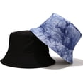 thumbnail image 3 of CoCopeaunts Reversible Buckets Hat Women Autumn Winter Multicolor MenTie Dye Bucket Caps Double-Faced Wear Cotton Fisherman Caps, 3 of 8