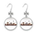 thumbnail image 1 of Boucles d'Oreilles Nœud Contour Noir pour Installations de Parc d'Attractions Crochet Percé, 1 of 3