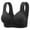 Black, variant on Womens Wide Straps Wireless Bra Front Closure Plus Size Lace Side Support Racerback Maternity Tank Style Bra