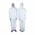 thumbnail image 1 of 5 Piezas Ropa Protectora Desechable De PP Ropa Protectora con Capucha De Película Transpirable Y Pies Modelo Adulto Blanco L, 1 of 3
