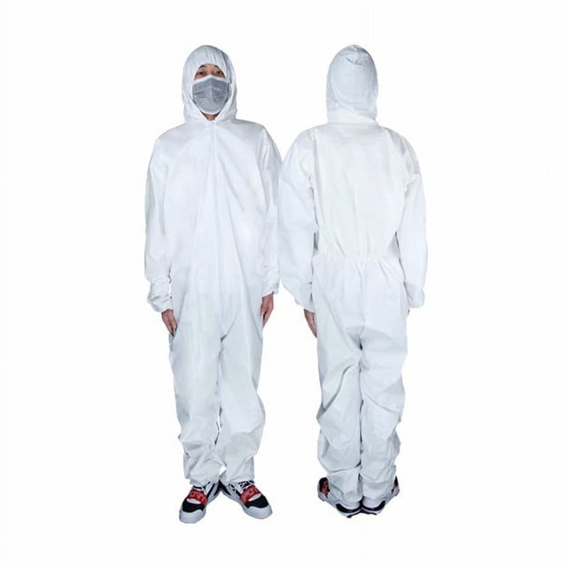 5 Piezas Ropa Protectora Desechable De PP Ropa Protectora con Capucha De Película Transpirable Y Pies Modelo Adulto Blanco L