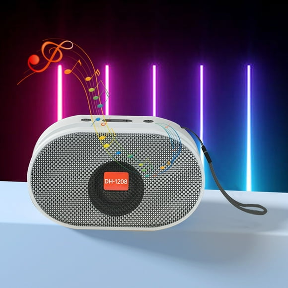 COFEST Wireless Bluetooth Speaker with 7-Color Ambient Light, Subwoofer, and 9D Bass - Compatible with Multiple Devices, Long Battery Life, and Bluetooth Selfie Remote Control Black