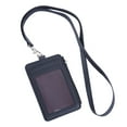 thumbnail image 2 of Sioweci 2-In-1 ID Badge Holder with Lanyard Clear Window 5 Card Slots Faux Leather Solid Color Multi-functional Employee ID Card Case Zipper Coins Wallet Black, 2 of 13