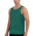 thumbnail image 2 of Gukieu Teal Marble Print Men's Quick Dry Fitness Vest, Round Neck Sleeveless Fitness Bodybuilding Top-XX-Large, 2 of 7