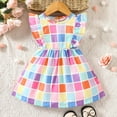 thumbnail image 2 of KDFJPTH Toddler Girls Child Fly Sleeve Prints Summer Beach Sundress Party Dresses Princess Dress, 2 of 4
