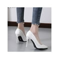 thumbnail image 4 of High Heels  for Women Closed Toe Stillettos Heel Dress Shoes White 5.5, 4 of 11