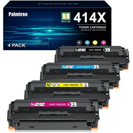 414X Toner Cartridges 4 Pack High Yield (with Chip) Replacement for HP 414X W2020X 414A Toner Cartridges Work for HP Color Laserjet Pro MFP M479fdw M454dw M479fdn M454dn (Black Cyan Magenta Yellow)