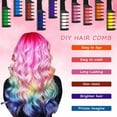 thumbnail image 2 of Hair Chalk Combs, 10 Colour Temporary Hair Dye for Girls, 100% Non Toxic Washable Hair Colour Pens DIY Gift Kids Birthday Party, with 32 Tattoo Stencils 4 Glitter, 2 of 5