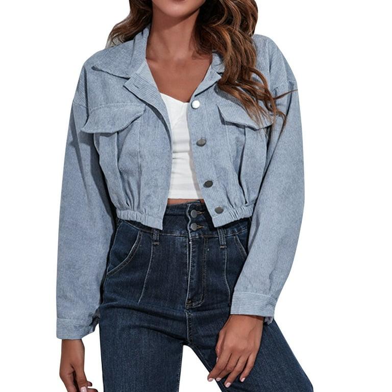 Western Jacket Women Womens Fashion Corduroy Casual Jacket Drop Shoulder Long Sleeve Short Jacket Woman Jackets Womens Western Womens Jackets Womens