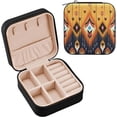 thumbnail image 2 of SKYSONIC Western Aztec Leather Jewelry Box,Portable Mini Jewelry Case Traveling Jewelry Organizer for Rings Necklaces Bracelets Earrings, 2 of 7
