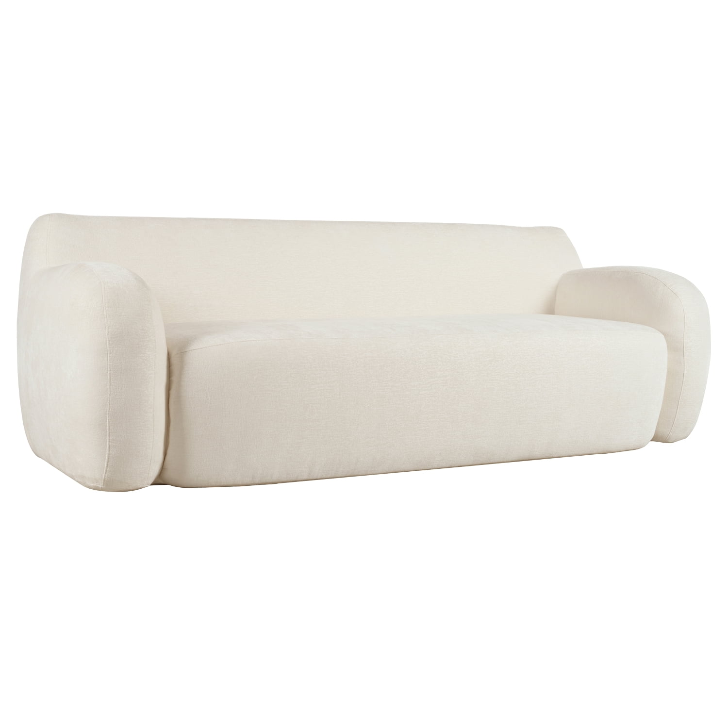 Harper & Bright Designs Modern Minimalist 3 Seater Sponge Couch, Comfy Floor Sofa for Living Room Apartment, Beige