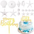 thumbnail image 1 of Caracola ZWLIYCHN con forma de estrella de mar y concha para Cake Toppers, 17 unidades, 1 of 6