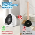 thumbnail image 2 of Heavy Duty Toilet Plunger with Holder - Extra Large Diameter & Enhanced Cavity Design for Powerful Clog Removal, Odorless Toilet Plunger for Bathroom Accessories & Cleaning Supplies, White, 2 of 4