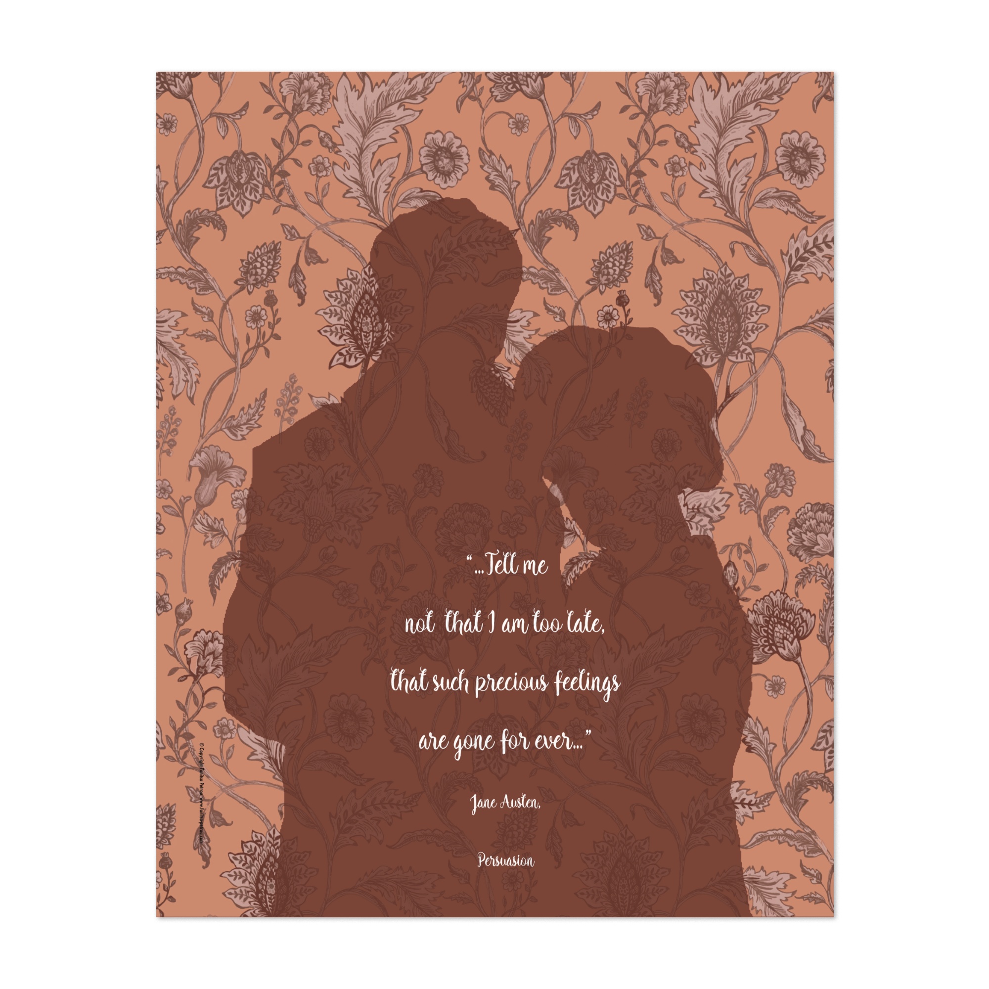 Jane Austen Quotes About Love Jane Austen Quote Persuasion Illustrations Floral Love 30" X 40" Art  Print/Poster - Walmart.com